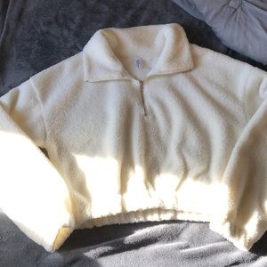 white, cropped sweater